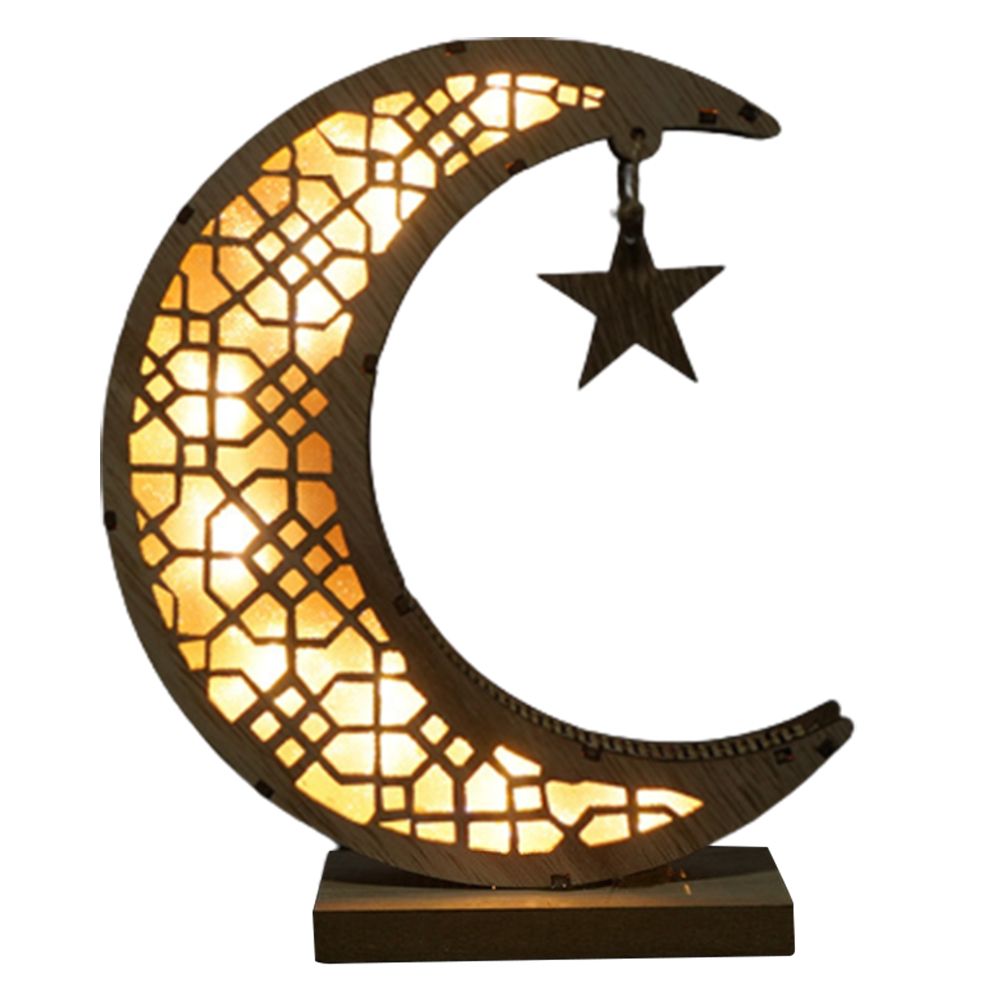 Ramadan LED Decorative Lights Wooden Crafts Night Light for Muslim Ramadan Gift Islamic Wall Table Decoration