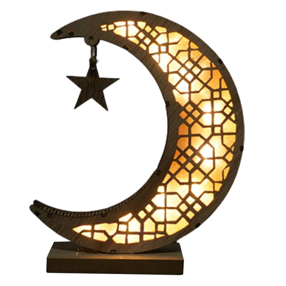 Ramadan LED Decorative Lights Wooden Crafts Night Light for Muslim Ramadan Gift Islamic Wall Table Decoration