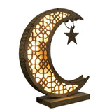 Ramadan LED Decorative Lights Wooden Crafts Night Light for Muslim Ramadan Gift Islamic Wall Table Decoration - Rear View
