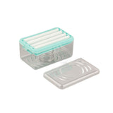 Multifunctional Soap Box with Bubbler Soap Tray Soap Saver Case for Bathroom Gym Business Trip - Close-Up Angle