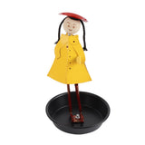 Cute Doll Design Metal Bird Feeder Hanging Bird Feeding Tool for Outdoor Garden Yard