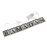 Ramadan LED String Light Decoration Wooden Hollow Letters Pendant for Ramadan Eid Mubarak Home Decor - Side View