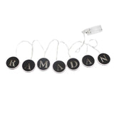 Ramadan LED String Light Decoration Wooden Hollow Letters Pendant for Ramadan Eid Mubarak Home Decor - Rear View