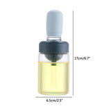 Oil Bottle with Silicone Brush Oil Dispenser Silicone Dropper Measuring Oil Container for Kitchen Cooking Frying Baking