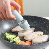 Oil Bottle with Silicone Brush Oil Dispenser Silicone Dropper Measuring Oil Container for Kitchen Cooking Frying Baking - Rear View