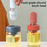 Oil Bottle with Silicone Brush Oil Dispenser Silicone Dropper Measuring Oil Container for Kitchen Cooking Frying Baking - Extra Image