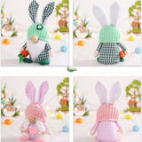 Easter Bunny Gnome Decoration Couple Doll Decor for Kids and Friends Easter Faceless Doll Ornaments - Top-Down View