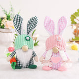 Easter Bunny Gnome Decoration Couple Doll Decor for Kids and Friends Easter Faceless Doll Ornaments