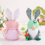 Easter Bunny Gnome Decoration Couple Doll Decor for Kids and Friends Easter Faceless Doll Ornaments - Rear View