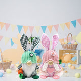 Easter Bunny Gnome Decoration Couple Doll Decor for Kids and Friends Easter Faceless Doll Ornaments