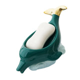 Dolphin Ceramic Soap Box Drain Soap Dish Box Bathroom Supplies Home Decoration Accessories Drain Soap Holder