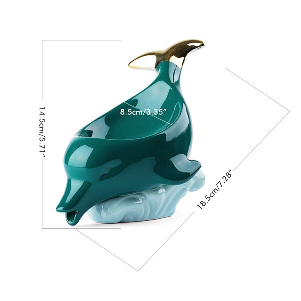 Dolphin Ceramic Soap Box Drain Soap Dish Box Bathroom Supplies Home Decoration Accessories Drain Soap Holder