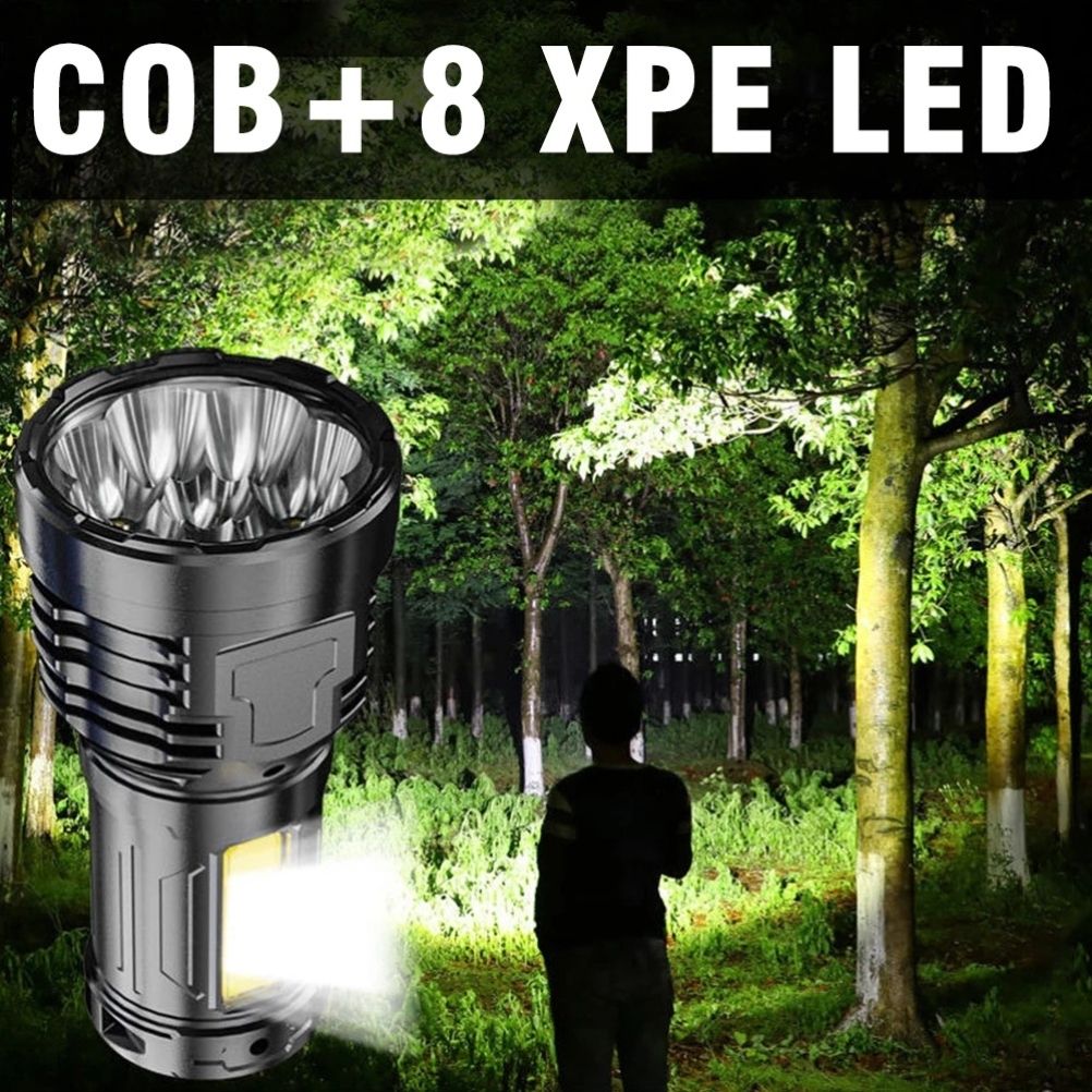 LED Outdoor Flashlight USB Rechargeable Super Bright Flashlight for Outdoor Camping Fishing Hiking