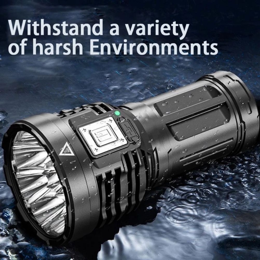 LED Outdoor Flashlight USB Rechargeable Super Bright Flashlight for Outdoor Camping Fishing Hiking