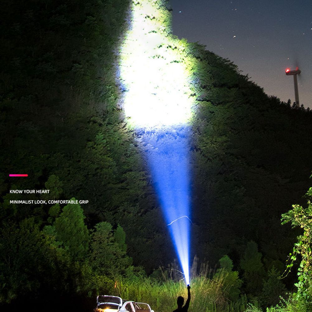 LED Outdoor Flashlight USB Rechargeable Super Bright Flashlight for Outdoor Camping Fishing Hiking
