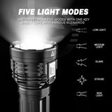 LED Outdoor Flashlight USB Rechargeable Super Bright Flashlight for Outdoor Camping Fishing Hiking - Close-Up Angle