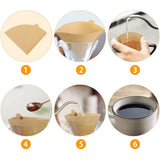 100 Pcs V60 Cone Coffee Filters Paper Coffee Filters #2 Cone Paper Natural Coffee Filters - Side View