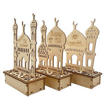 Wooden LED Lamp Ramadan Decoration Portable Eid Ramadan LED Night Light Table Ornament Ideal for Eid Ramadan Decoration - Side View