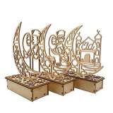 Wooden LED Lamp Ramadan Decoration Portable Eid Ramadan LED Night Light Table Ornament Ideal for Eid Ramadan Decoration