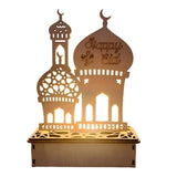Wooden LED Lamp Ramadan Decoration Portable Eid Ramadan LED Night Light Table Ornament Ideal for Eid Ramadan Decoration