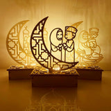 Wooden LED Lamp Ramadan Decoration Portable Eid Ramadan LED Night Light Table Ornament Ideal for Eid Ramadan Decoration