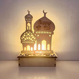 Wooden LED Lamp Ramadan Decoration Portable Eid Ramadan LED Night Light Table Ornament Ideal for Eid Ramadan Decoration