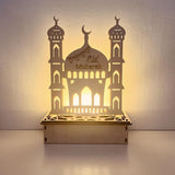 Wooden LED Lamp Ramadan Decoration Portable Eid Ramadan LED Night Light Table Ornament Ideal for Eid Ramadan Decoration