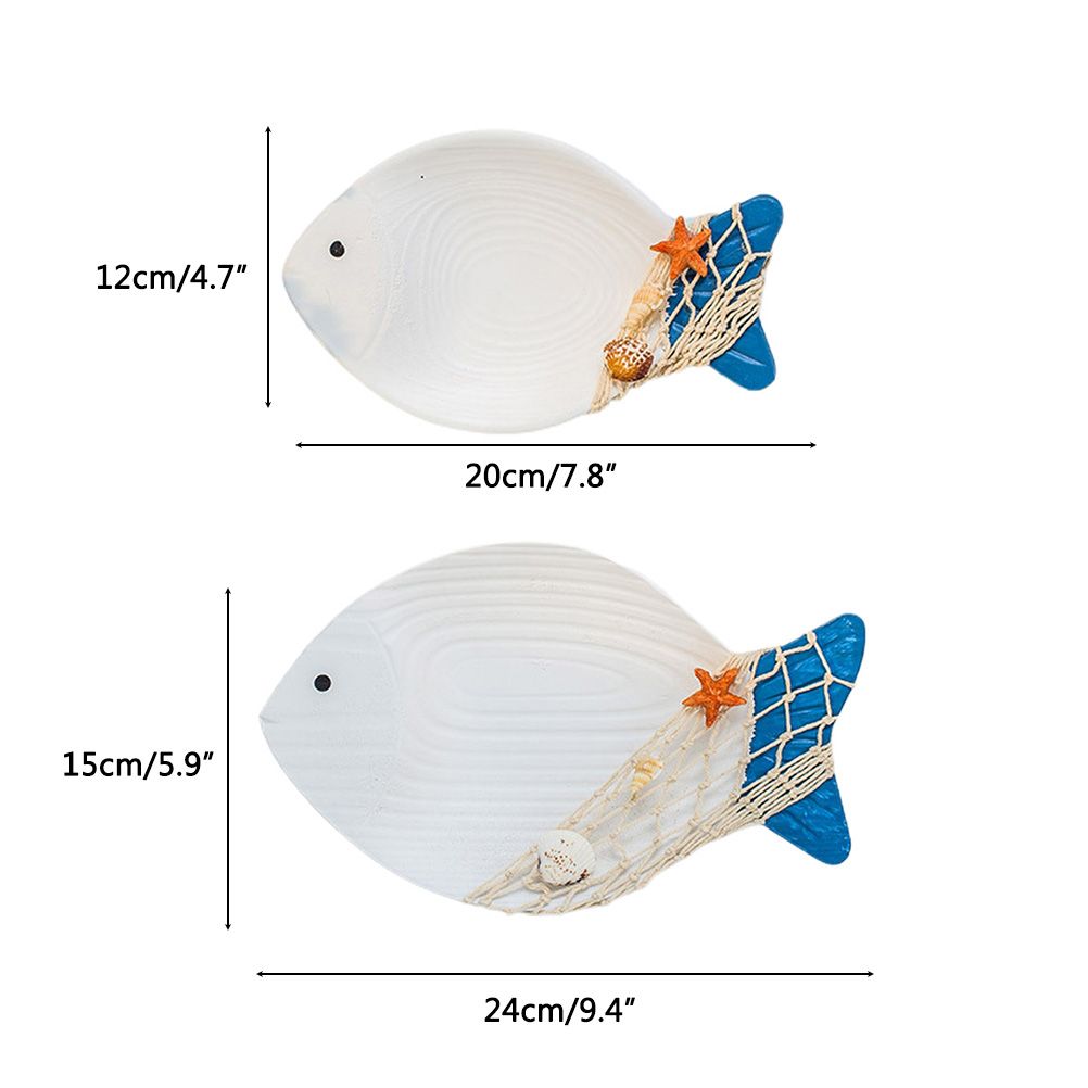 Wood Fish Hanging Ornament Wooden Fish Wall Art Decor for Beach Theme Fish Sculpture