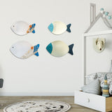 Wood Fish Hanging Ornament Wooden Fish Wall Art Decor for Beach Theme Fish Sculpture - Side View