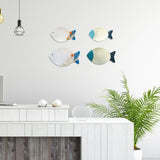 Wood Fish Hanging Ornament Wooden Fish Wall Art Decor for Beach Theme Fish Sculpture - Top-Down View