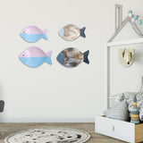 Wood Fish Hanging Ornament Wooden Fish Wall Art Decor for Beach Theme Fish Sculpture - Close-Up Angle