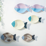 Wood Fish Hanging Ornament Wooden Fish Wall Art Decor for Beach Theme Fish Sculpture