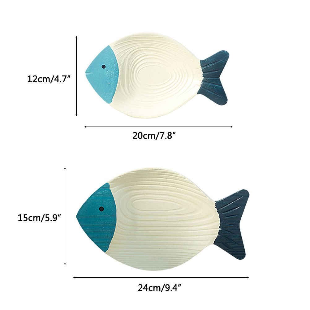 Wood Fish Hanging Ornament Wooden Fish Wall Art Decor for Beach Theme Fish Sculpture