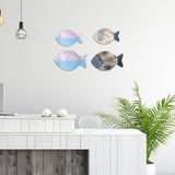 Wood Fish Hanging Ornament Wooden Fish Wall Art Decor for Beach Theme Fish Sculpture - Low Angle