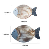 Wood Fish Hanging Ornament Wooden Fish Wall Art Decor for Beach Theme Fish Sculpture