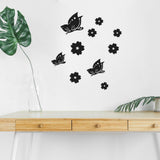 3D Mirror Wall Sticker Waterproof Acrylic Butterfly and Flower Mirror Wall Decals for Living Room Bedroom Removable DIY Wall Art Decor