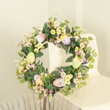 Easter Wreath Easter Eggs Daisy Garland Simulation Plants Door Hanger Easter Decoration
