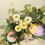 Easter Wreath Easter Eggs Daisy Garland Simulation Plants Door Hanger Easter Decoration - Close-Up Angle