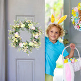 Easter Wreath Easter Eggs Daisy Garland Simulation Plants Door Hanger Easter Decoration - Extra Image