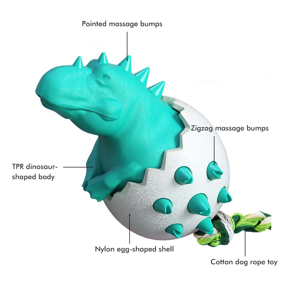 Funny Dinosaur Egg Dog Chew Pet Toys Durable Rubber Dog Toy Ideal for Puppy Dogs Clean Teeth and Prevent Dental Calculus