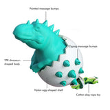 Funny Dinosaur Egg Dog Chew Pet Toys Durable Rubber Dog Toy Ideal for Puppy Dogs Clean Teeth and Prevent Dental Calculus - Top-Down View