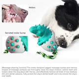 Funny Dinosaur Egg Dog Chew Pet Toys Durable Rubber Dog Toy Ideal for Puppy Dogs Clean Teeth and Prevent Dental Calculus - 45-Degree Angle