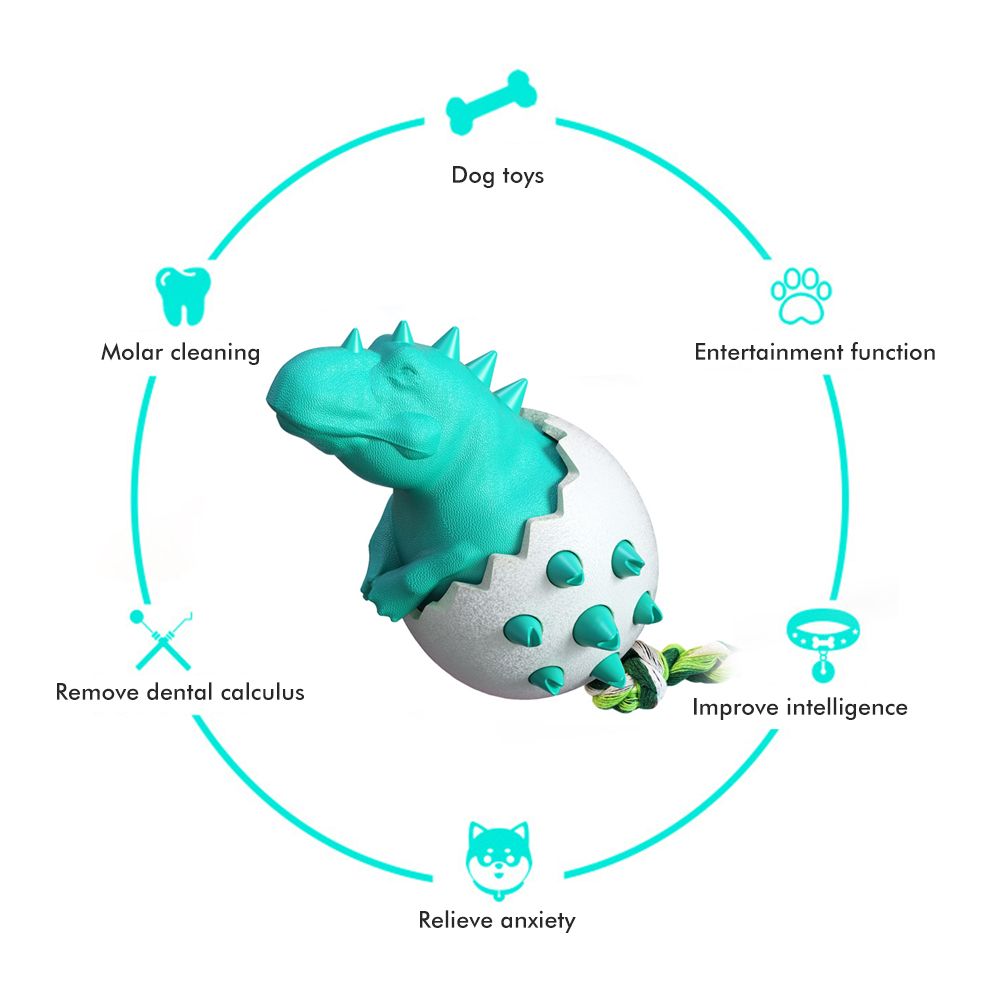 Funny Dinosaur Egg Dog Chew Pet Toys Durable Rubber Dog Toy Ideal for Puppy Dogs Clean Teeth and Prevent Dental Calculus