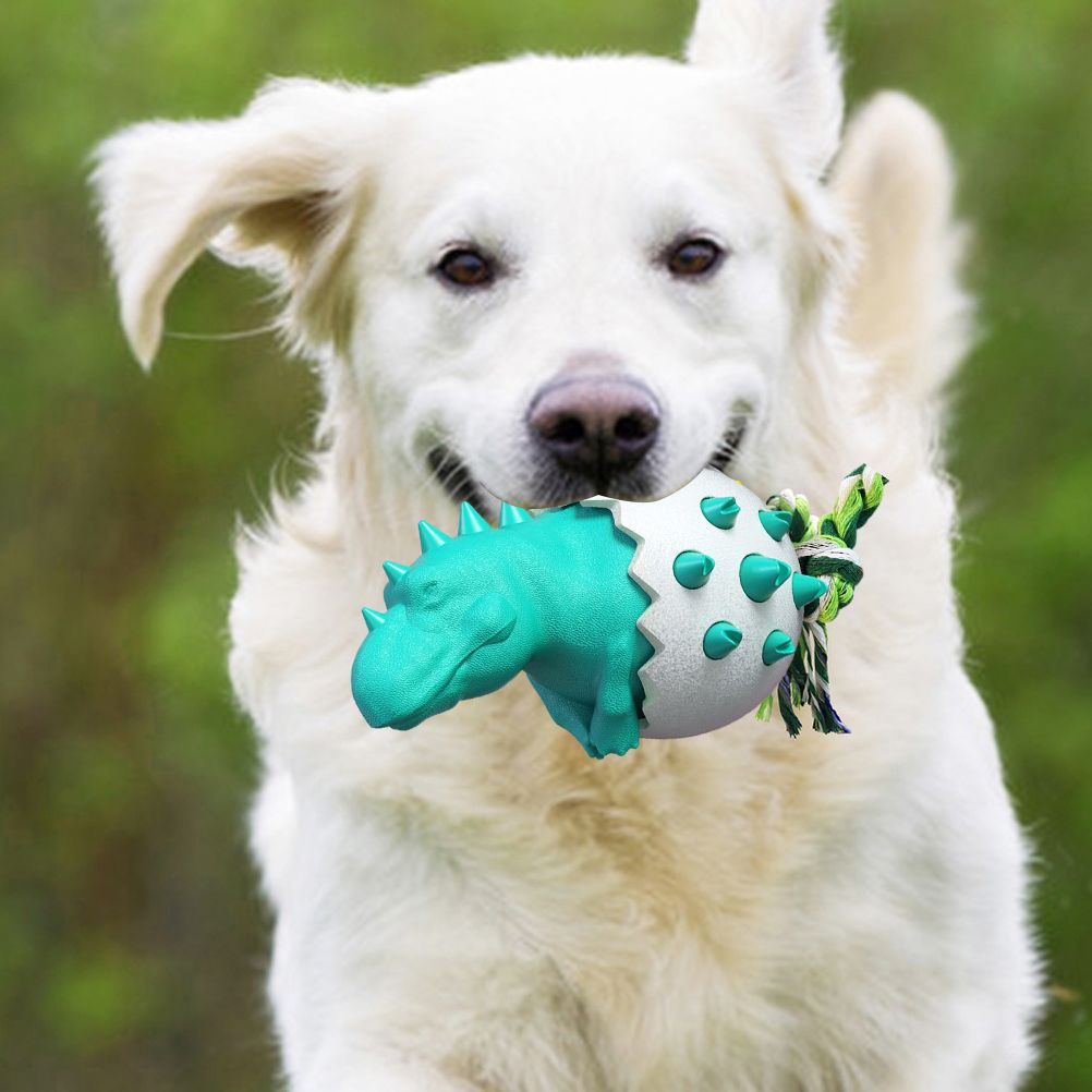 Funny Dinosaur Egg Dog Chew Pet Toys Durable Rubber Dog Toy Ideal for Puppy Dogs Clean Teeth and Prevent Dental Calculus
