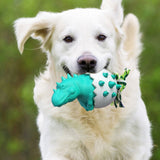 Funny Dinosaur Egg Dog Chew Pet Toys Durable Rubber Dog Toy Ideal for Puppy Dogs Clean Teeth and Prevent Dental Calculus - Close-Up Angle