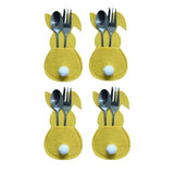16Pcs Easter Bunny Cutlery Bags Rabbit Flatware Holder Tableware Utensil Storage Bags for Home Party Tabletop