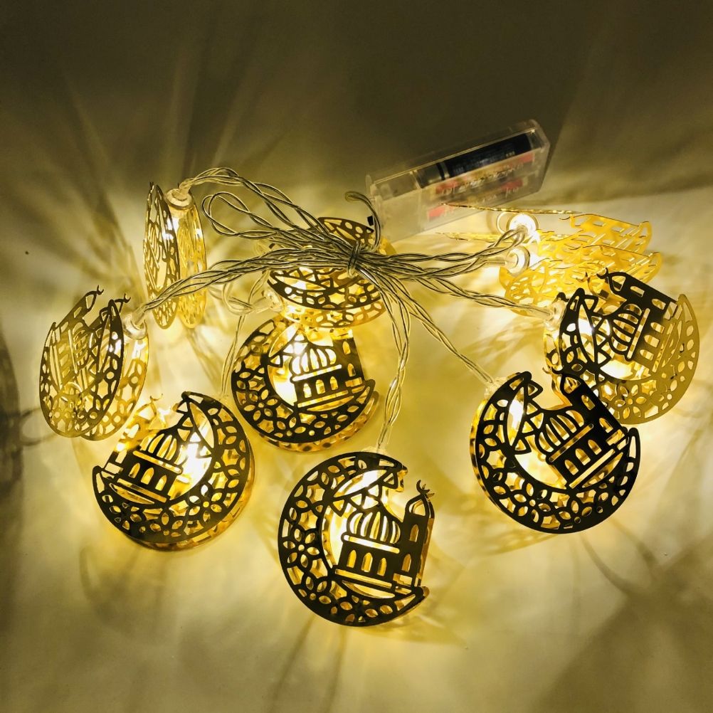 Ramadan Eid String Light Battery Operated Moon Star Lamp Mubarak Moon LED String Lights for Indoor Ramadan Festival Decorations