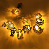Ramadan Eid String Light Battery Operated Moon Star Lamp Mubarak Moon LED String Lights for Indoor Ramadan Festival Decorations