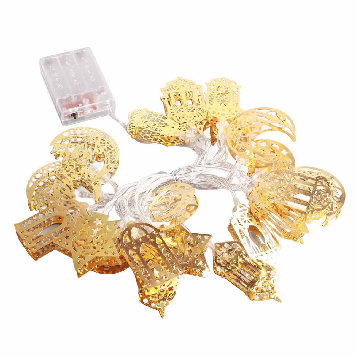 Ramadan Eid String Light Battery Operated Moon Star Lamp Mubarak Moon LED String Lights for Indoor Ramadan Festival Decorations