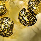 Ramadan Eid String Light Battery Operated Moon Star Lamp Mubarak Moon LED String Lights for Indoor Ramadan Festival Decorations